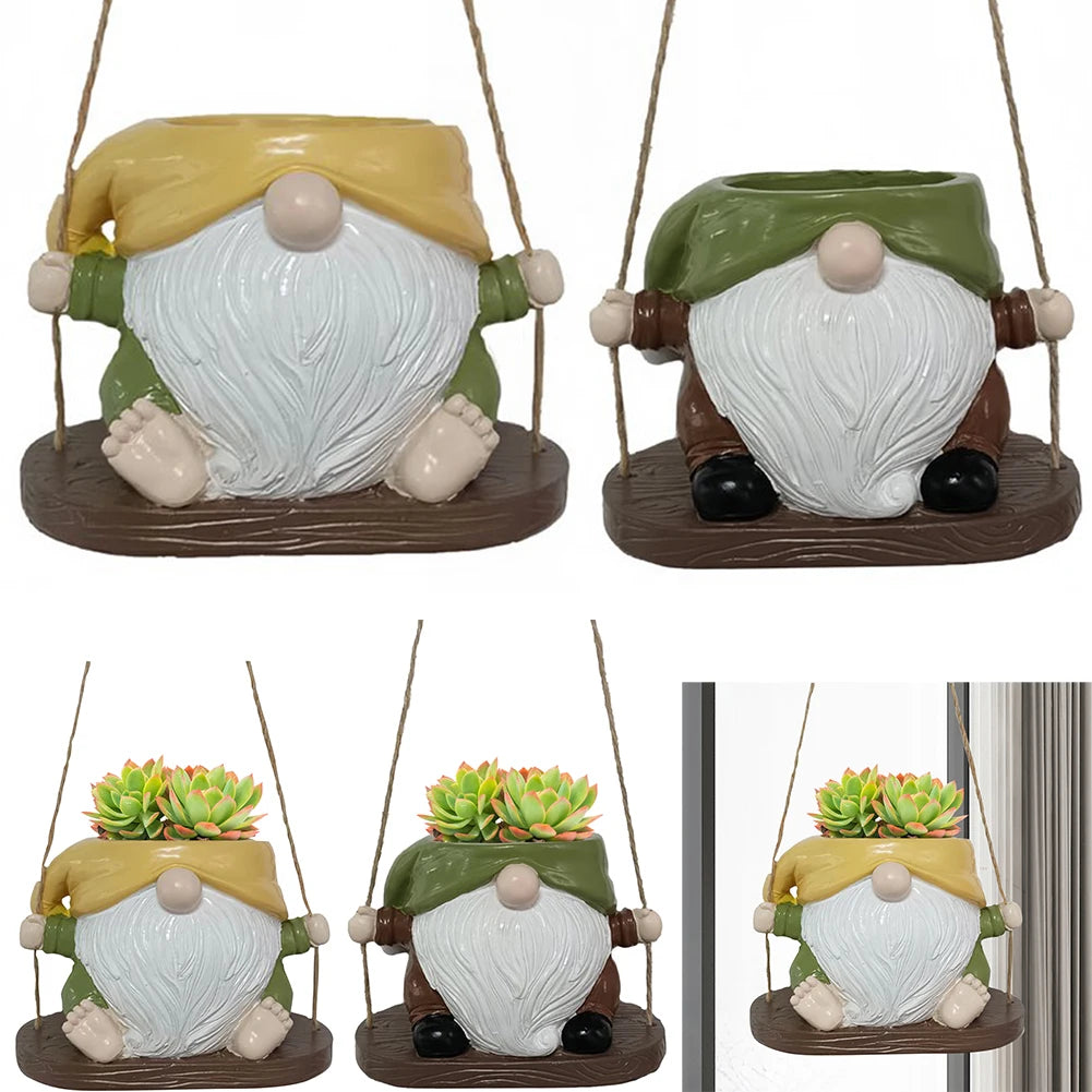 Hanging Planter Pot Resin Hanging Dwarf Planter Creative Cute Plant Succulent Pots for Indoor Outdoor Plant