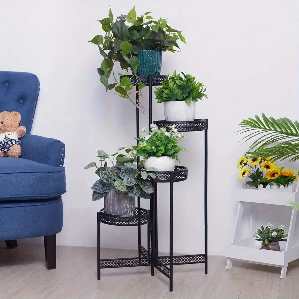 Plant Stand Garden Planter Metal Flower Pot Rack Corner Shelving Indoor Outdoor