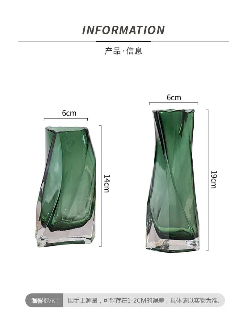 European Style Creative Geometric Glass Vase Living Room Water Planting Flower Arrangement, Vase Table Decoration Ornaments