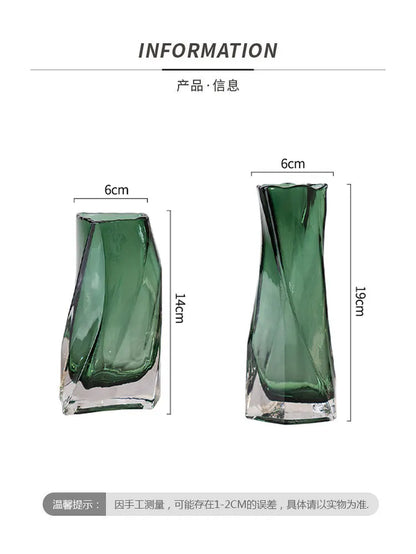 European Style Creative Geometric Glass Vase Living Room Water Planting Flower Arrangement, Vase Table Decoration Ornaments