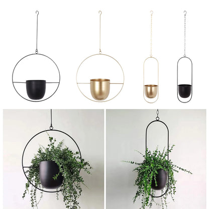 Metal Hanging Planter Basket Wall Ceiling Flowerpot Decorative Balcony