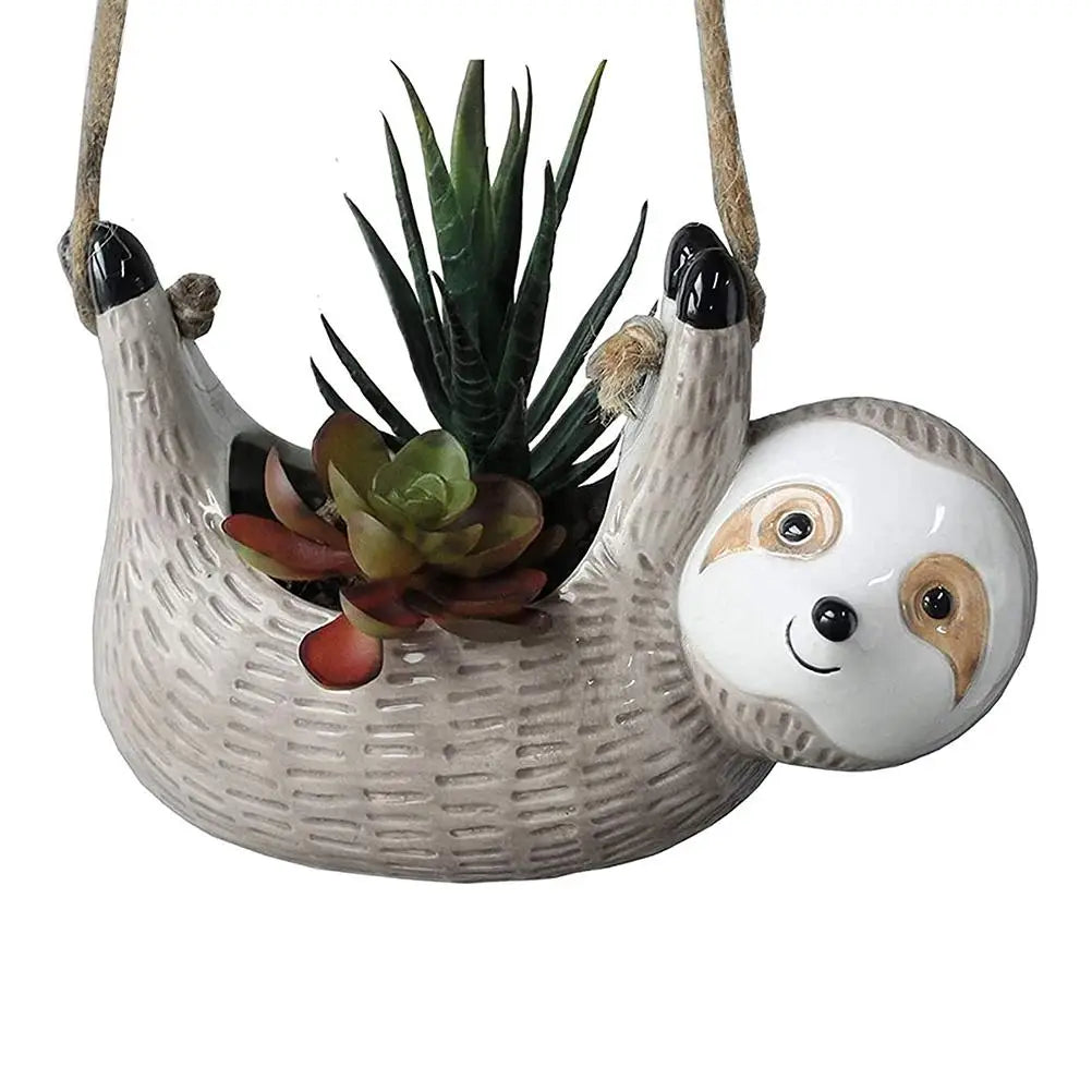 Flowerpots Outdoor Planters Succulent Plant Pots Sloth Hanging Planter Hanging Flower Pots Indoor Outdoor Home Garden Decor