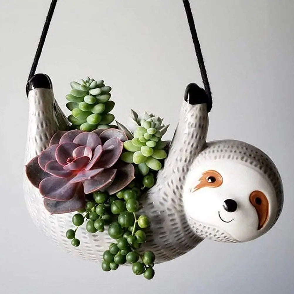 Flowerpots Outdoor Planters Succulent Plant Pots Sloth Hanging Planter Hanging Flower Pots Indoor Outdoor Home Garden Decor