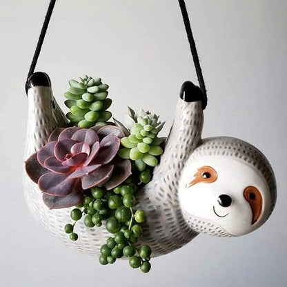 Flowerpots Outdoor Planters Succulent Plant Pots Sloth Hanging Planter Hanging Flower Pots Indoor Outdoor Home Garden Decor
