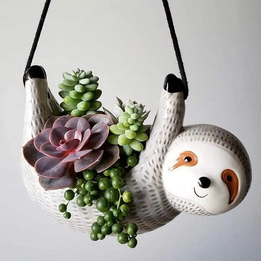 Flowerpots Outdoor Planters Succulent Plant Pots Sloth Hanging Planter Hanging Flower Pots Indoor Outdoor Home Garden Decor