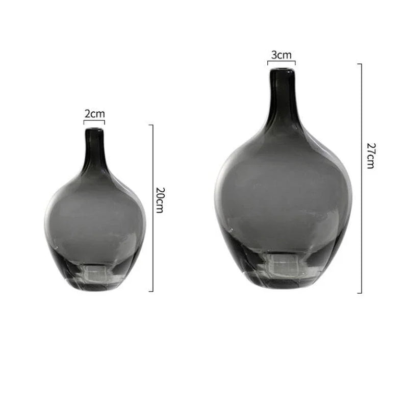 Hanging Clock Vase Simple Big Belly Glass Vase Home Living Room Flower Arrangement Hydroponic Floor Transparent Large Vase Black