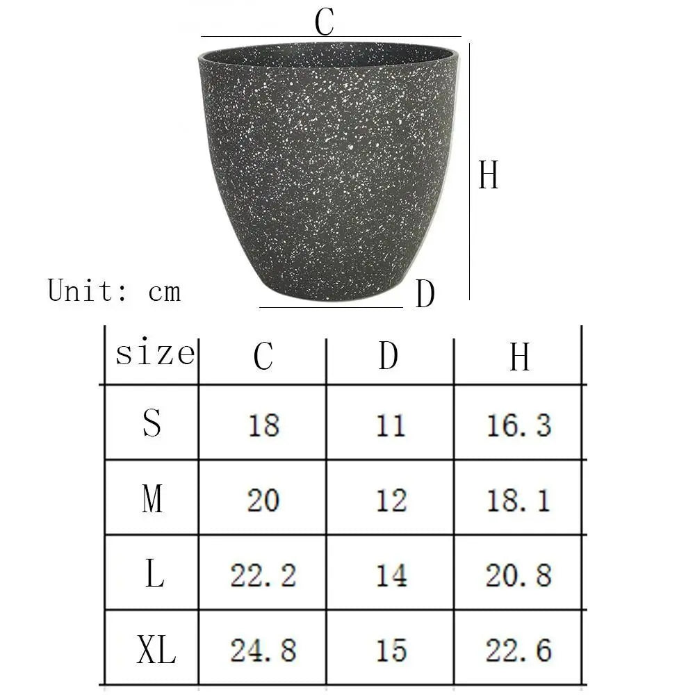 Frosted Imitation Stone Flower Pots Gardening Flowers Green Plant Pots European Style Thickened and Durable Plastic Flower Pots