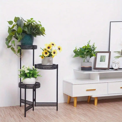 Plant Stand Garden Planter Metal Flower Pot Rack Corner Shelving Indoor Outdoor