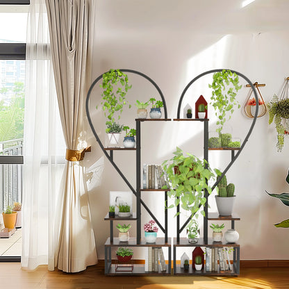 Heart Shaped Plant Shelf Holder 6 Tiers Metal Indoor Plant Stand Multi-Purpose