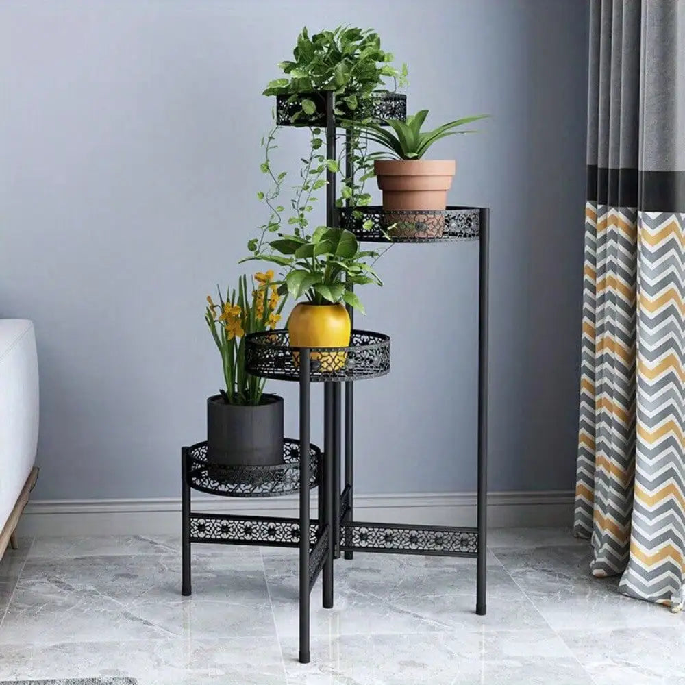 Plant Stand Garden Planter Metal Flower Pot Rack Corner Shelving Indoor Outdoor