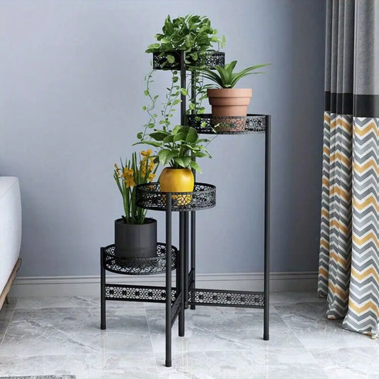 Plant Stand Garden Planter Metal Flower Pot Rack Corner Shelving Indoor Outdoor