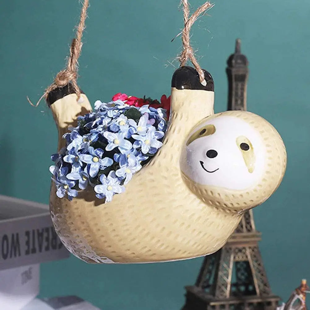 Flowerpots Outdoor Planters Succulent Plant Pots Sloth Hanging Planter Hanging Flower Pots Indoor Outdoor Home Garden Decor