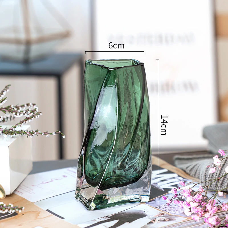 European Style Creative Geometric Glass Vase Living Room Water Planting Flower Arrangement, Vase Table Decoration Ornaments