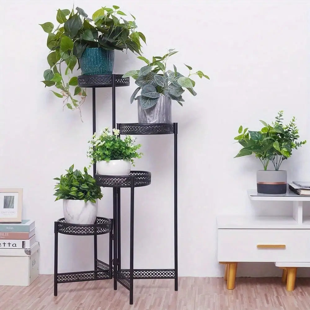 Plant Stand Garden Planter Metal Flower Pot Rack Corner Shelving Indoor Outdoor
