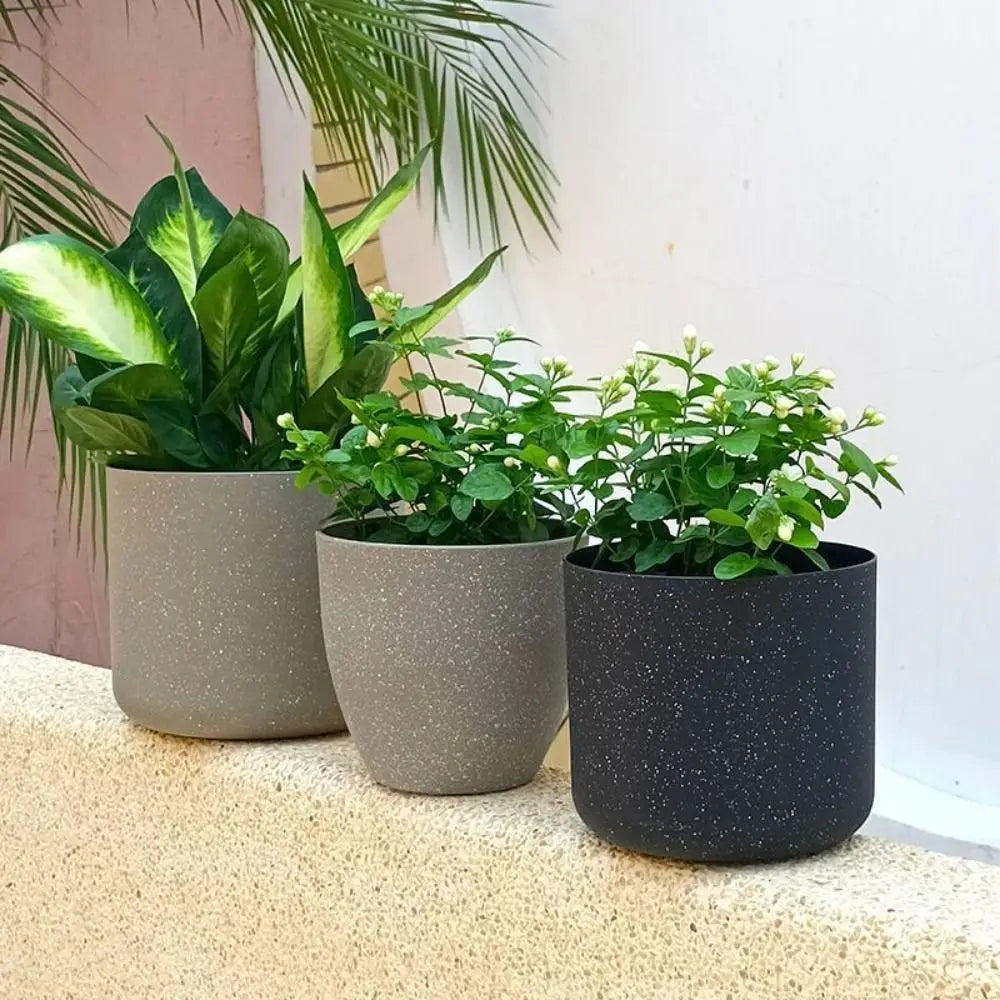 Frosted Imitation Stone Flower Pots Gardening Flowers Green Plant Pots European Style Thickened and Durable Plastic Flower Pots