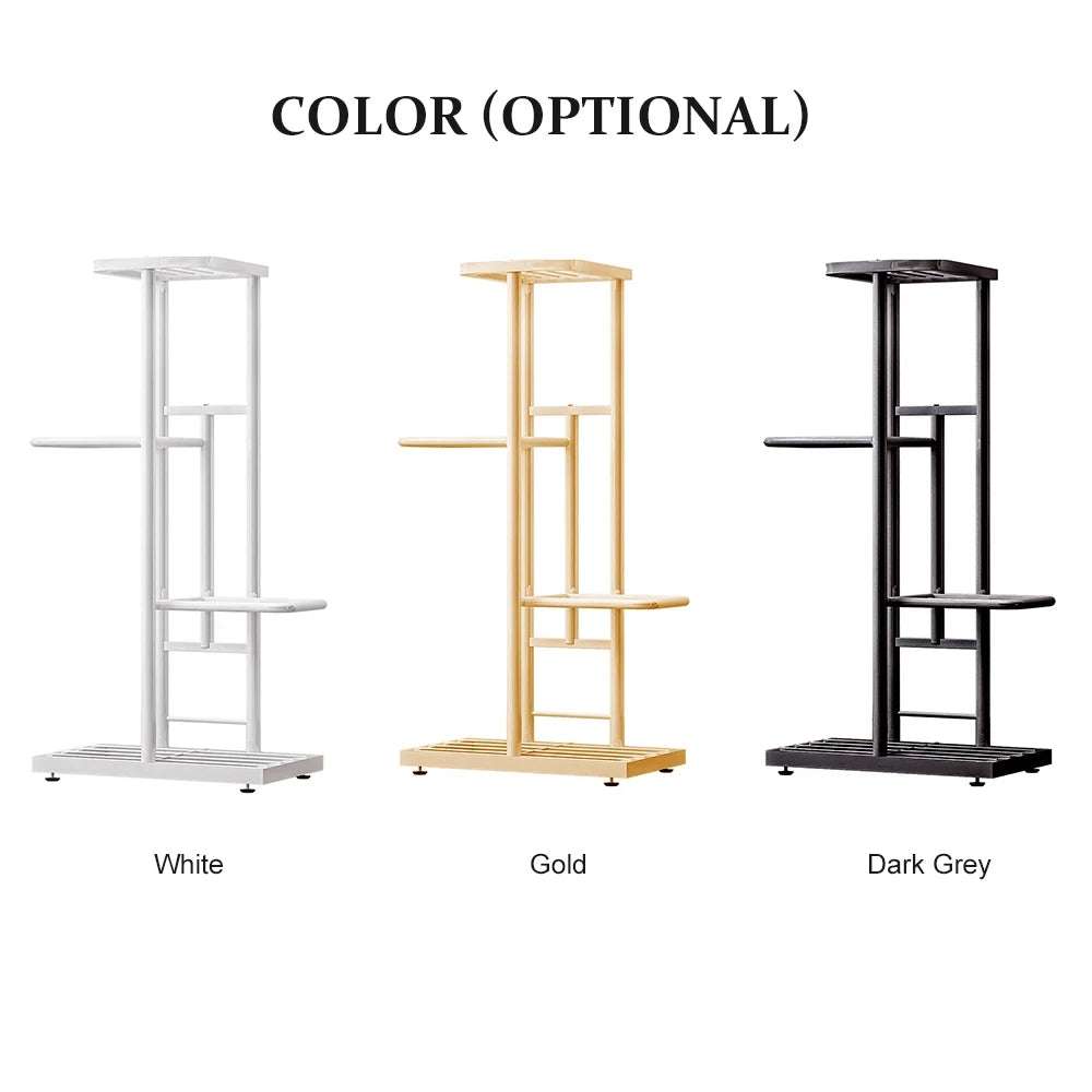 4-Tier Metal Plant Stand Flower Pot Stand Flower Display Rack Plant Holder Plant Shelf for Indoor Living Room Balcony Decoration
