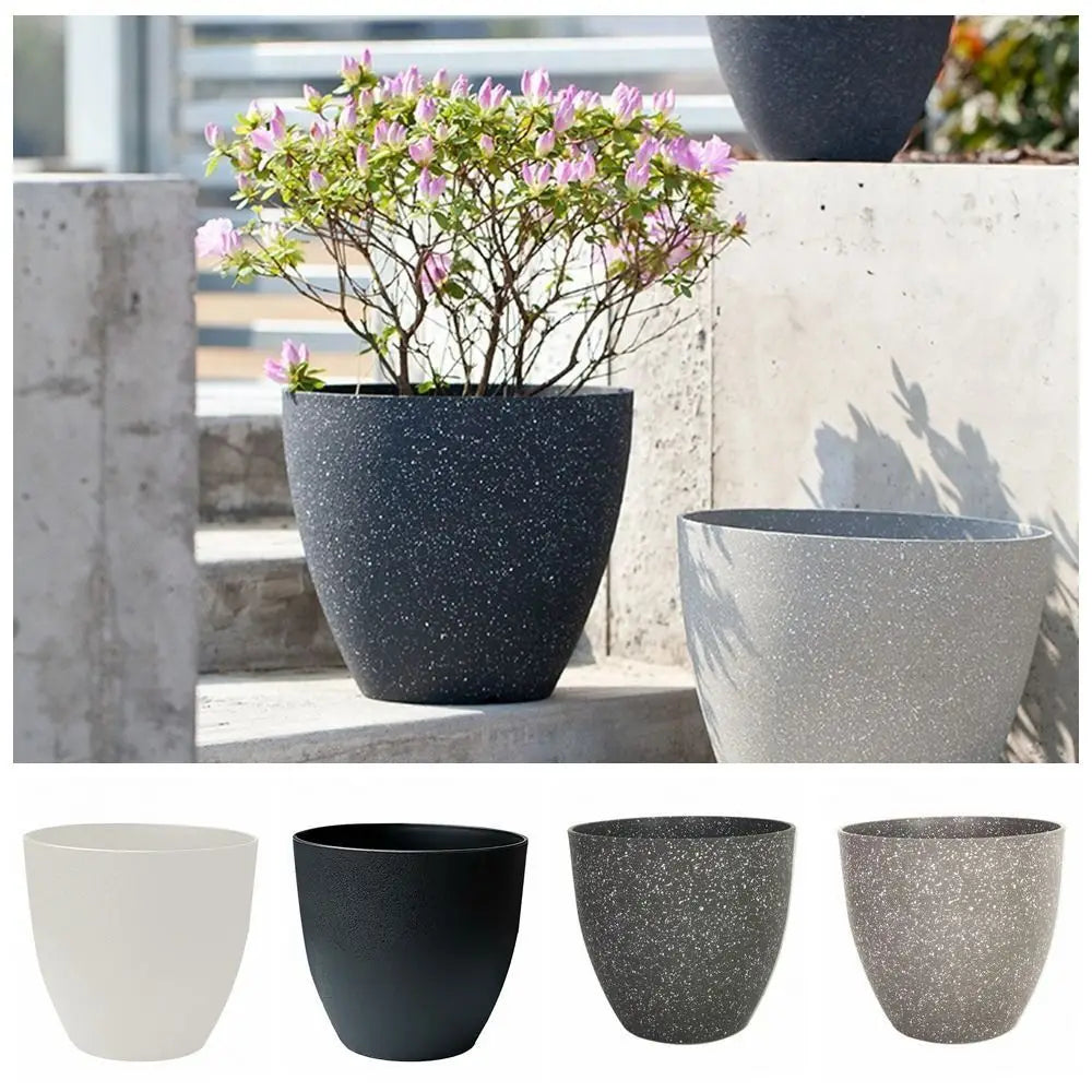 Frosted Imitation Stone Flower Pots Gardening Flowers Green Plant Pots European Style Thickened and Durable Plastic Flower Pots
