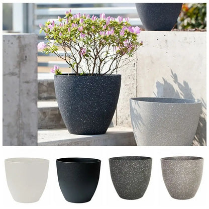 Frosted Imitation Stone Flower Pots Gardening Flowers Green Plant Pots European Style Thickened and Durable Plastic Flower Pots