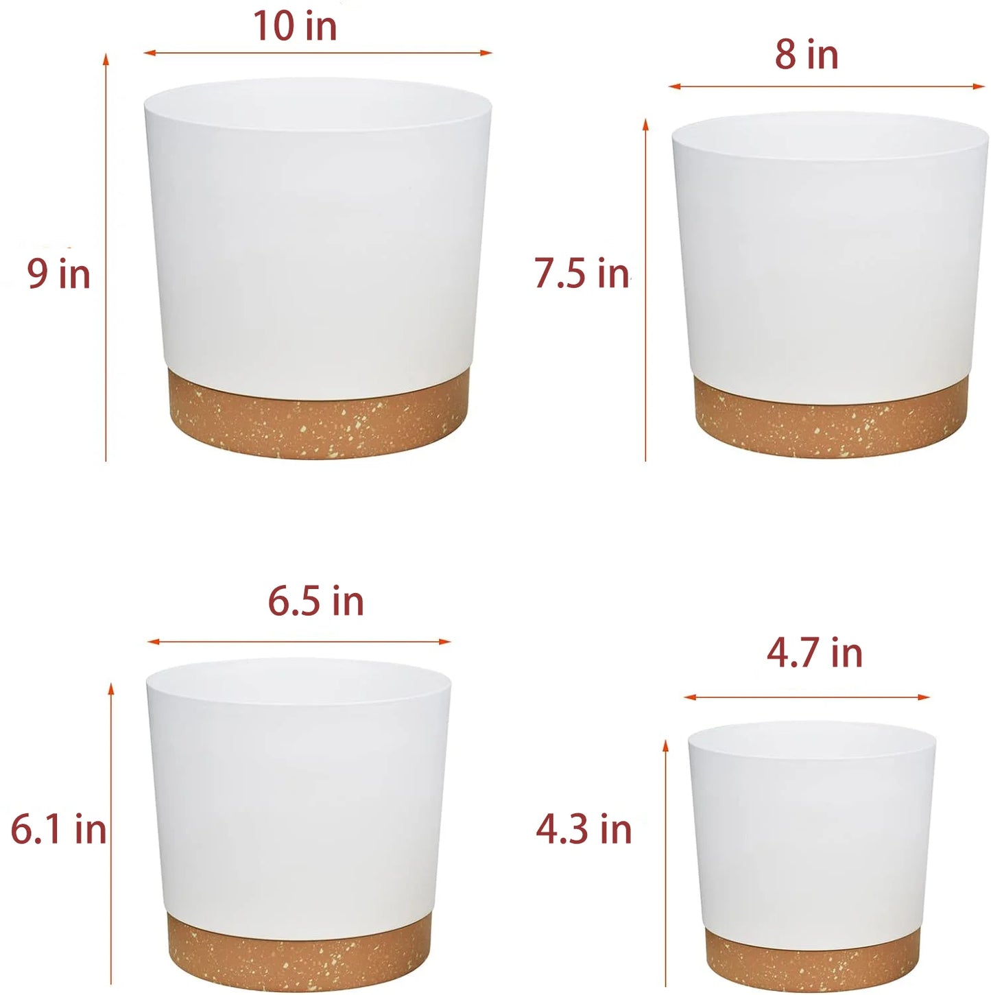 Lightweight, Aesthetics, Large, High-quality Flower Plant POTS with Drainage