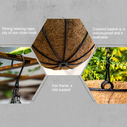 Iron Hanging Rattan Planter | Rust-Proof | Vintage elegance