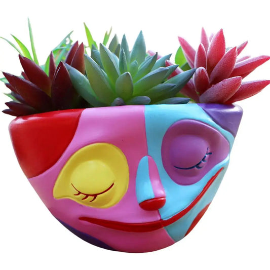 Colorful&Decorative ,Clown Face, Tabletop Pots
