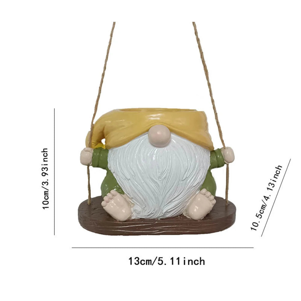 Charming Resin Hanging Dwarf Planter, Succulent Plant Pot for Indoor Outdoor Use