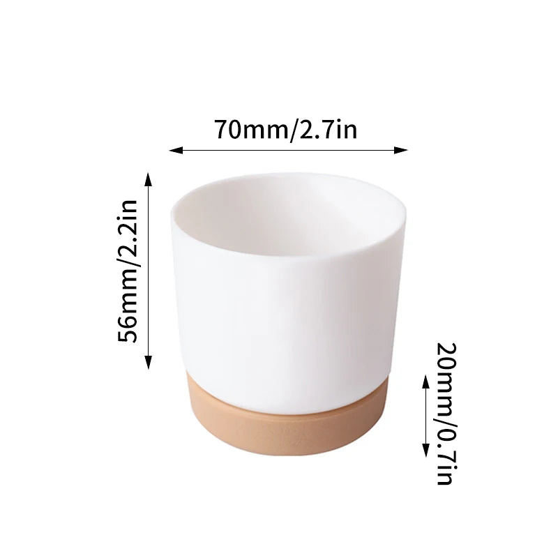 Large/Small Succulent Planter Imitation Ceramic Plastic Flower Pot Cylinder Flower Pots for Cactus with Drainage Hole Pots Plant
