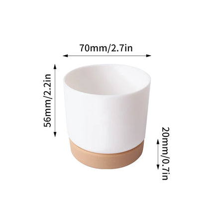 Large/Small Succulent Planter Imitation Ceramic Plastic Flower Pot Cylinder Flower Pots for Cactus with Drainage Hole Pots Plant