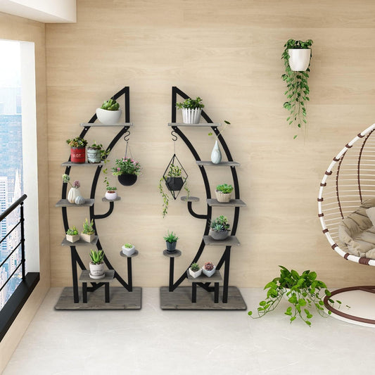 Metal Plant Stand Flower Planter Rack Pot Holder Multi-Layer Plant Display Shelf Organizer Curved Plant Stands for Multiple Plants