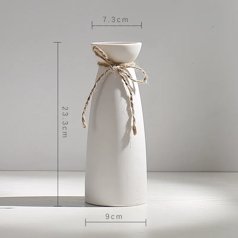 Minimalist Ceramic Flower Vase Room White Flower Ware Office Desktop Decorations Jar Ikebana Flowers Vase Nordic Vase Vase