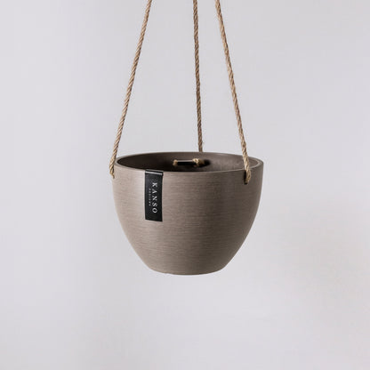 Hanging Planter Pot with Drainage Hole | Indoor Hanging Pots| 8" or 12" Succulent Plant Pot | Imitation Concrete Ceramic Hanging Planter Pot